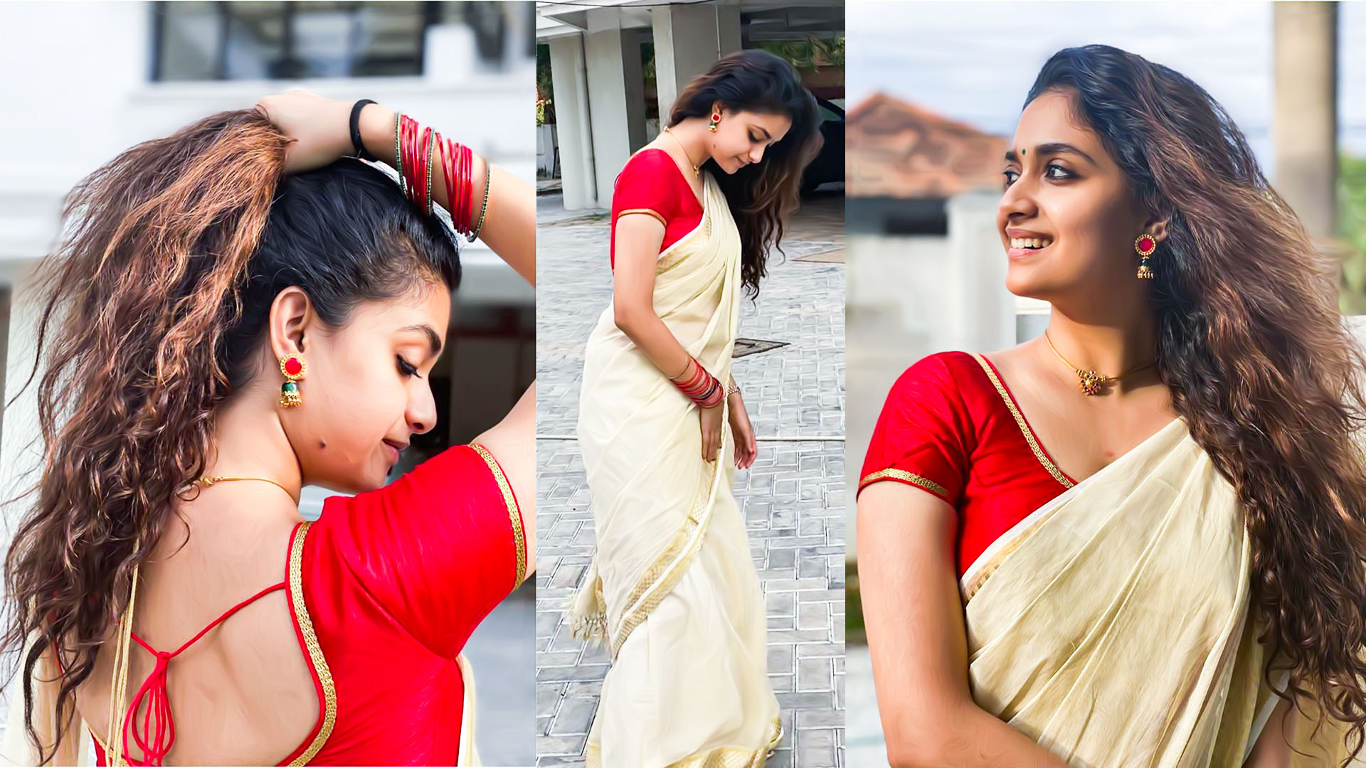 Keerthy Suresh Onam Celebration and Pictures 2020 - Arya Ek Fan