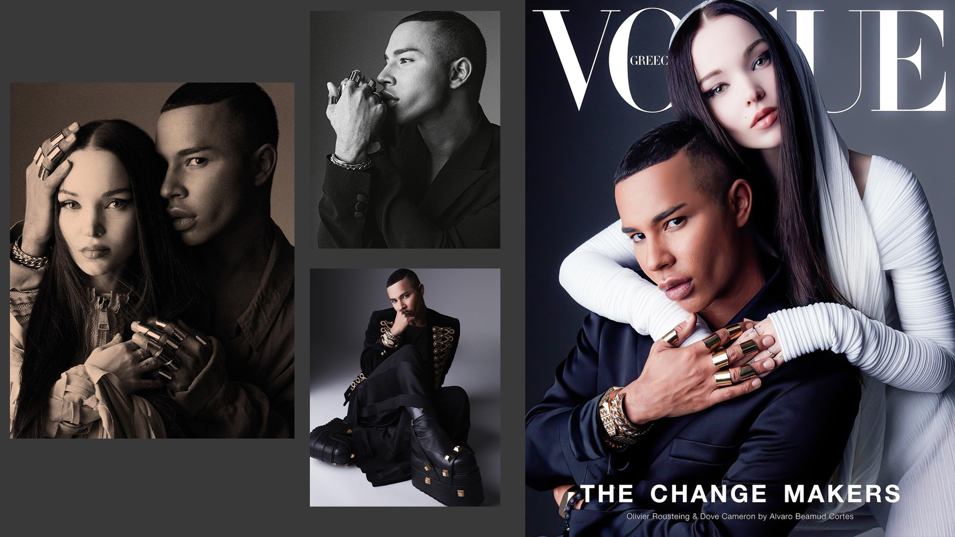 DOVE Cameron and OLIVIER Rousteing on Cover Page of Vogue Greece ...